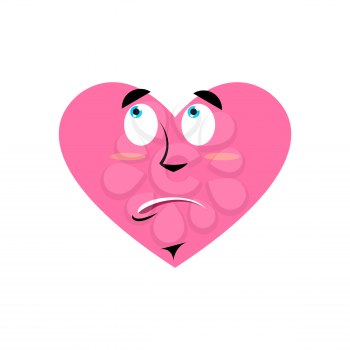 Loves urprised Emoji. Heart astonished emotion Isolated 