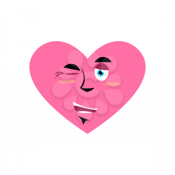 Love winking Emoji. Heart happy emotion Isolated 