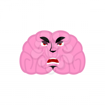 brain angry emotion. Human brains Emoji evil. Isolated Mind