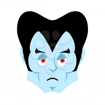 Dracula sad Emoji. Vampire sorrowful emotion face isolated
