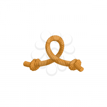 rope loop isolated. Cable arc against white background