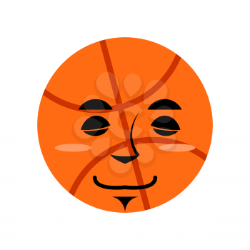Basketball sleep Emoji. Ball sleeping emotion isolated
