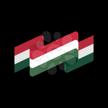 Hungary flag isolated. Hungarian ribbon banner. state symbol

