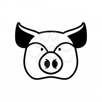 Pig head sign. piggy snout symbol. Farm animal