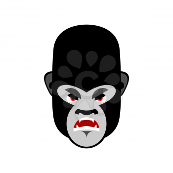 Gorilla angry Emoji. Monkey Evil emotion isolated
