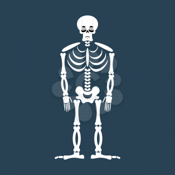 Skeleton sad Emoji. Skull  emotion sadness. Human bones
