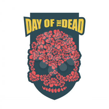 Day of the Dead. Flower skull. Mexico traditional holiday religion emblem
