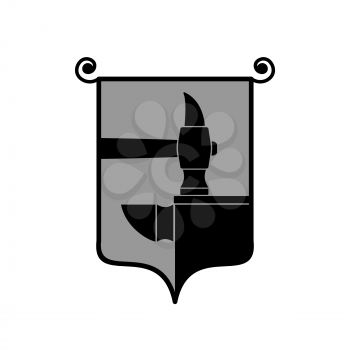 Forge logo. smithy symbol. Hammer and anvil emblem. Vintage sign blacksmith
