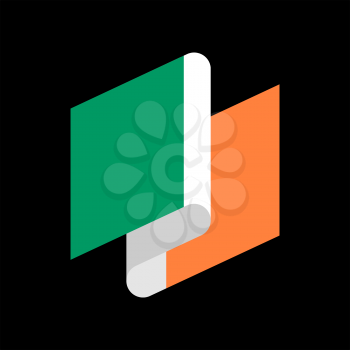 Ireland flag ribbon isolated. Irish tape banner. state symbol
