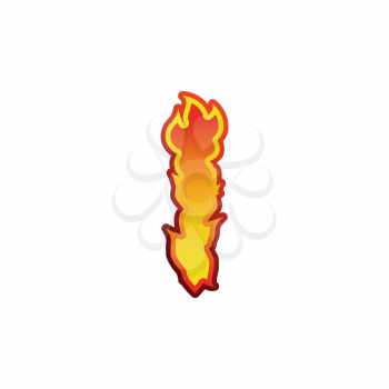 Letter I fire. Flames font lettering. Tattoo alphabet character. fiery sign alphabet