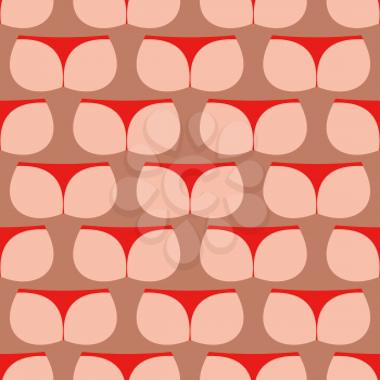 Ass seamless pattern. fanny in thong pattern. backside of body texture
