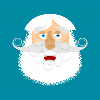 Old man happy Emoji. senior with gray beard face laughs emotion isolated