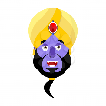 Genie happy Emoji. Magic ghost laughs emotion. Arabic magic spirit avatar
