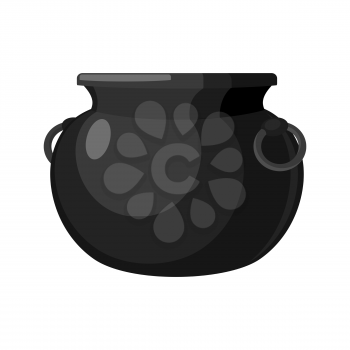 cauldron empty. Pot isolated. metal boiler. Magic Witches  bowler
