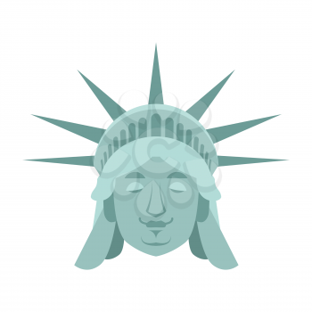 Statue of Liberty Sleeping Emoji. US landmark statue face asleep emotion isolated