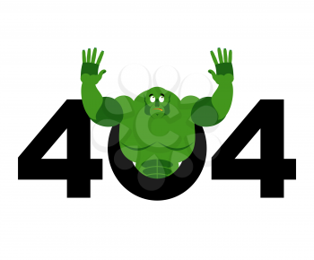 Error 404. troll is surprise. Page not found template for web site. Big green goblin does not know and is surprised. Page lost and found message. problem disconnect