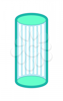 Solarium is vertical isolated. Apparatus for sunbathing.