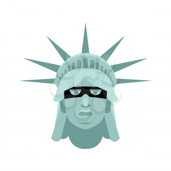 Statue of Liberty in mask. Landmark United States. Attractions America
