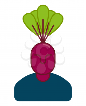 beet manager. Office vegetable business idea concept. Business icon symbol
