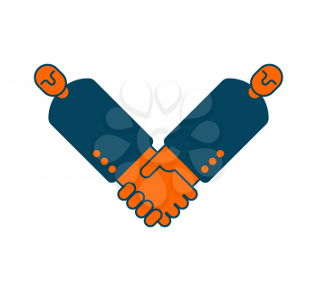 Contract icon. Negotiation of concept. Boss icon and handshake. Business symbol
