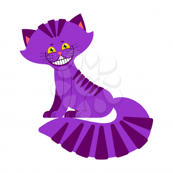 Cheshire cat smile isolated. Fantastic pet alice in wonderland. Magic animal

