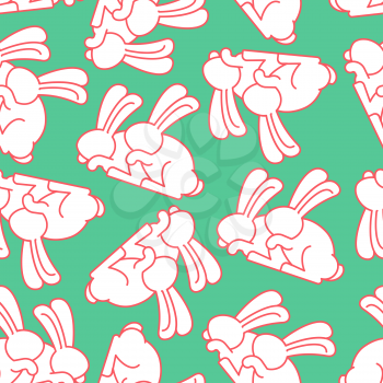 Bunny sex pattern. rabbit intercourse ornqment. Hares background. Animal reproduction texture
