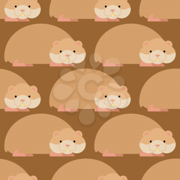Hamster pattern. Cute pet background. Home rodent ornament
