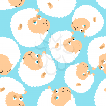 Sheep pattern. ewe ornament. Flock of sheeps. Farm animal background. Texture for baby cloth
