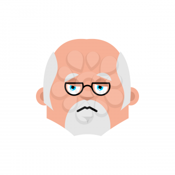 Doctor sad emotion avatar. Physician sorrowful emoji. Vector illustration
