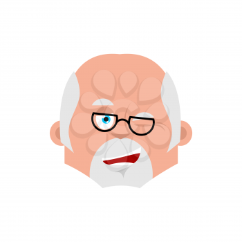 Doctor winks emotion avatar. Physician happy emoji. Vector illustration
