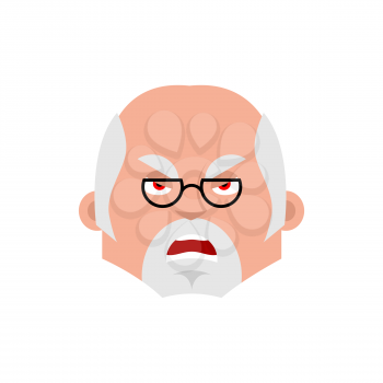 Doctor angry emotion avatar. Physician evil emoji. Vector illustration
