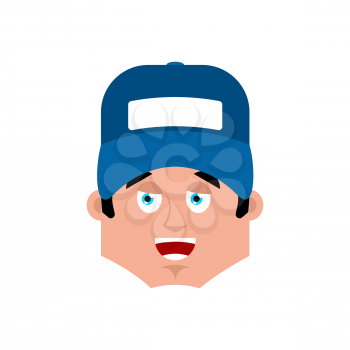 Plumber Happy emotion avatar. fitter merry emoji face. Vector illustration