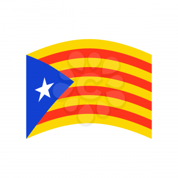 Catalonia flag isolated. Estelada Blava banner ribbon. Symbol of State
