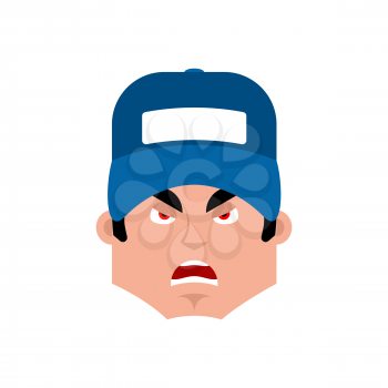 Plumber angry emotion avatar. fitter evil emoji face. Vector illustration