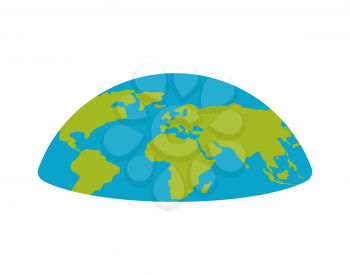 flat earth planet semicircle. Universe Vector illustration