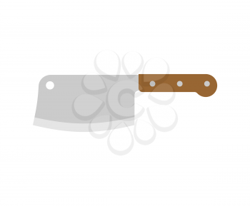 Butcher knife. Big knife for meat. Vector illustration
