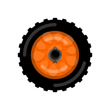 Tractor wheel isolated. Wheel trolley vector illustration

