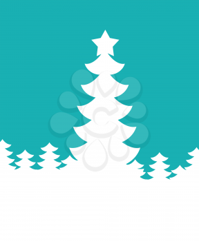 Christmas tree silhouette. New Year background. Vector illustration
