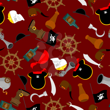 Pirate seamless pattern. piratical accessory ornament. buccaneer background. Vector Illustration
