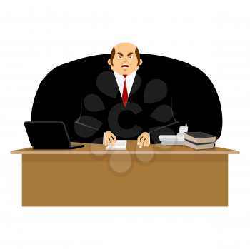 Big boss angry. Great boss is wicked. Business Vector Illustration
