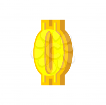 0 numeral bitcoin font. ZERO numeric Crypto currency alphabet. Lettering virtual money. Vector illustration