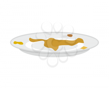 Dirty plates isolated. unclean dishes. Vector illustration
