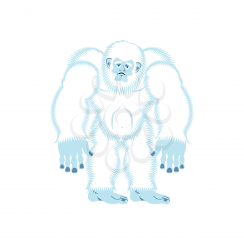 Yeti sad. Bigfoot sorrowful. Abominable snowman depression. Vector illustration
