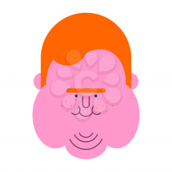 redhead Fat guy face. Glutton Thick man. fatso vector illustration