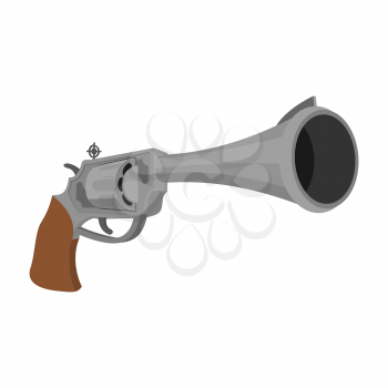 Pirate gun cartoon style isolated. filibuster pistol. Vector illustration