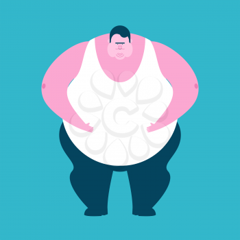 Fat guy isolated. Glutton Thick man. fatso vector illustration