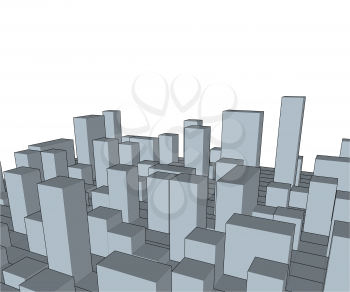 Skyline City. Abstract town. Industrial landscape Vector illustration
