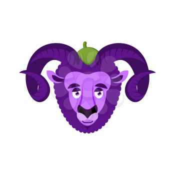 Ram Eggplant. Purple farm animal. Vector illustration

