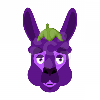 Lama Alpaca Eggplant face avatar. Purple animal head. Vector illustration