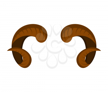 Horns ram template isolated. Farm animal Vector illustration
